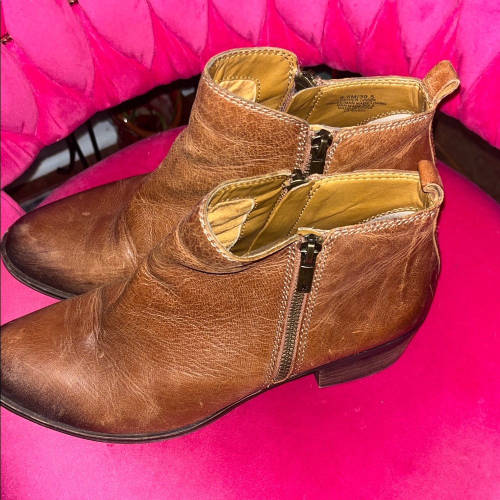 Lucky Brand Brown Leather Ankle Boots - Picture 4 of 6